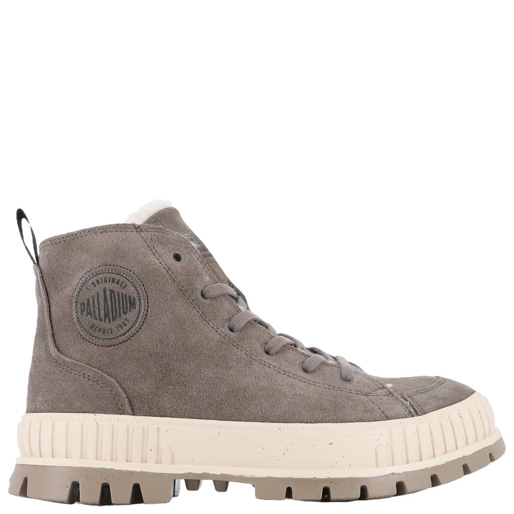 Palladium PALLASHOCK ZIP WARM suède sneakers met profielzool - grijs