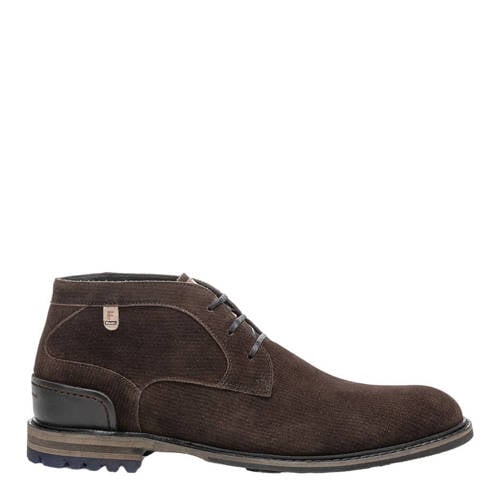 Floris van Bommel suède veterschoenen donkerbruin