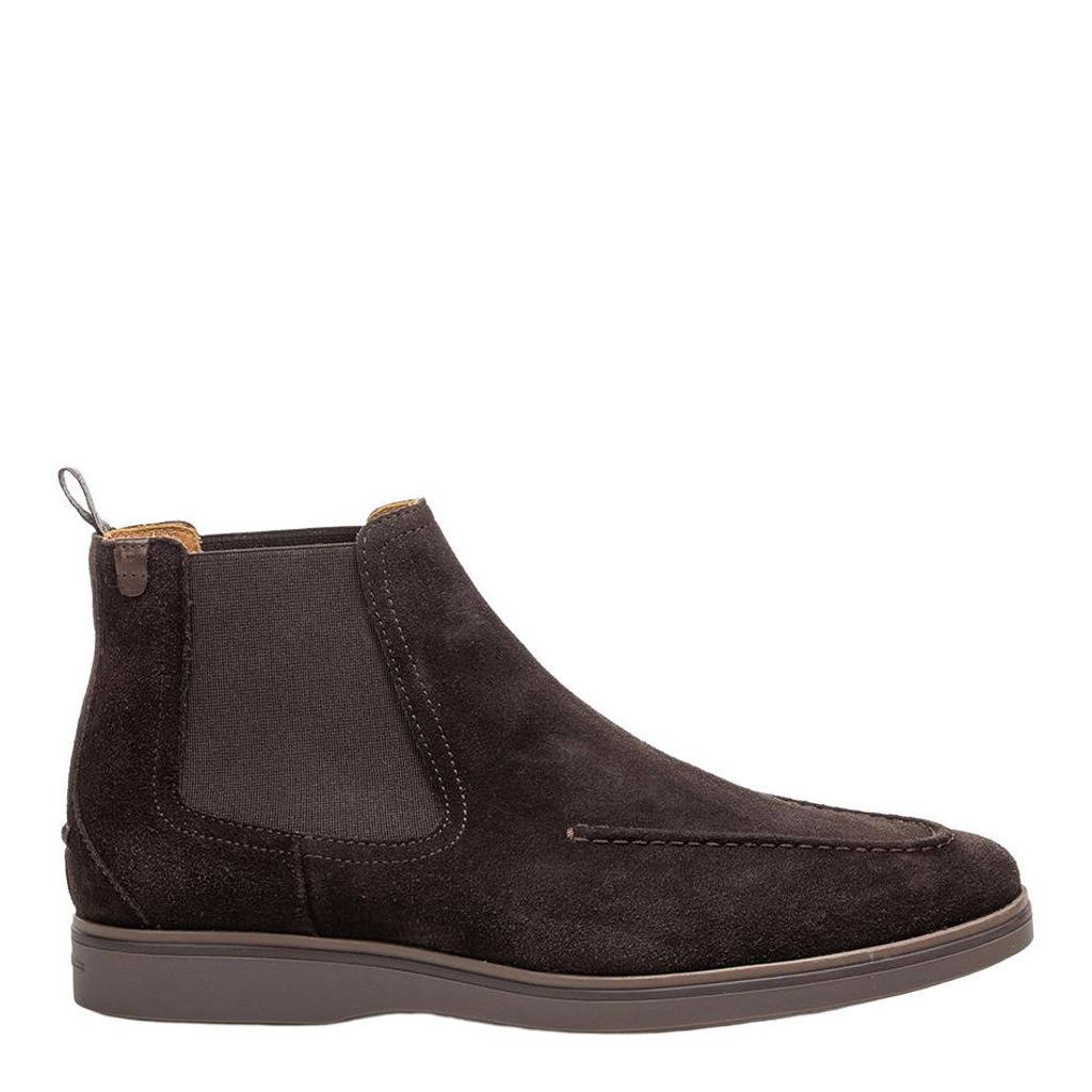 Donkerblauwe heren Floris van Bommel De Oister 07.02 suède chelsea boots - met elastische inzet