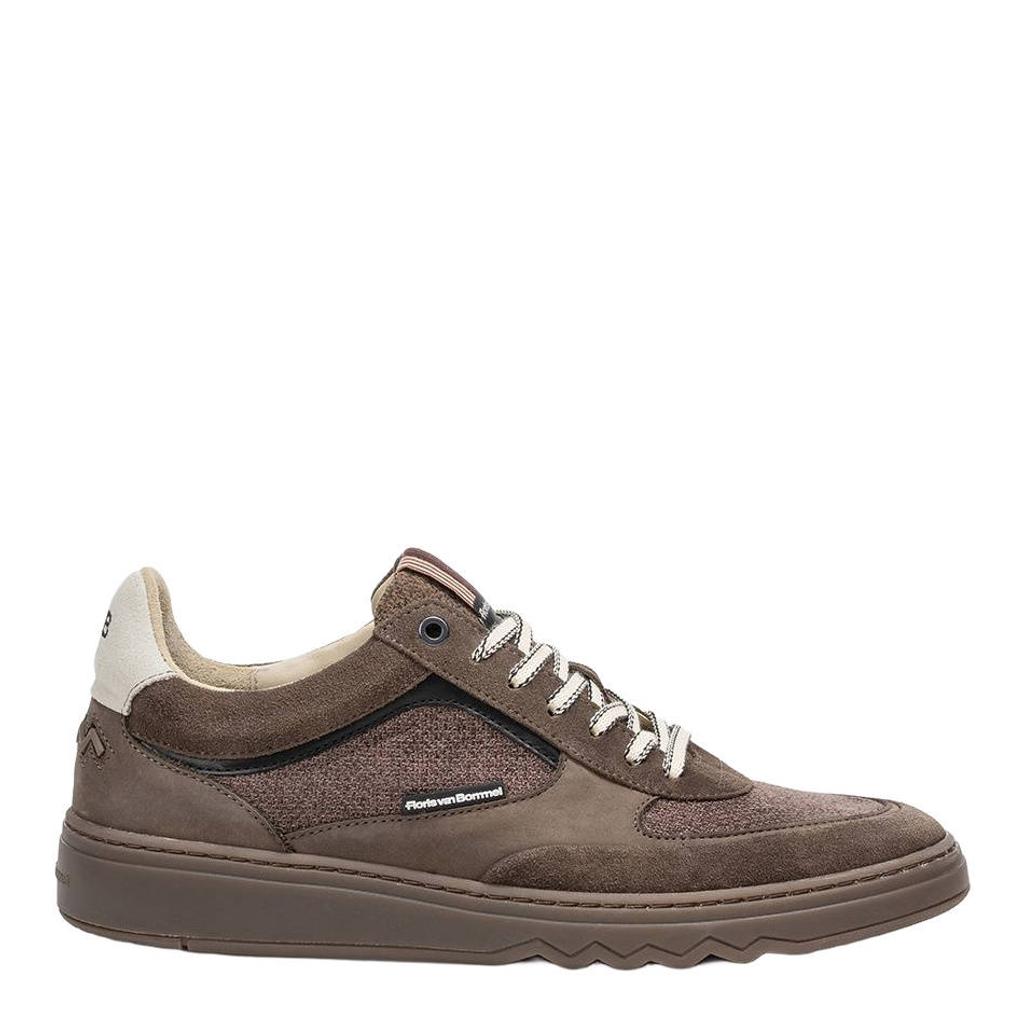 Taupe heren Floris van Bommel De Kupster 09.00 suède sneakers - met veters