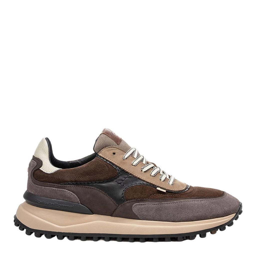 Donkerblauwe heren Floris van Bommel Noppi 37.12 leren sneakers - van suède met veters