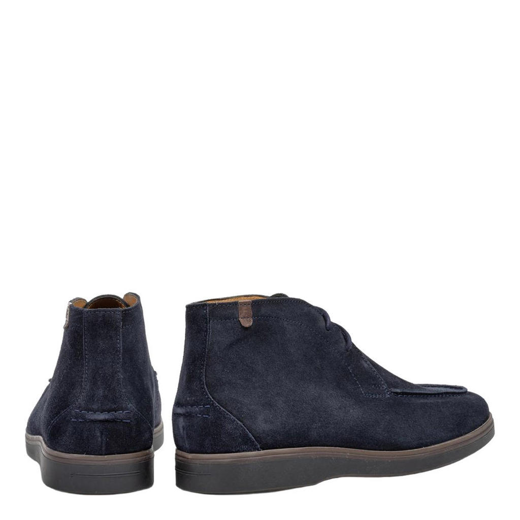 Floris van Bommel suède veterboots - donkerblauw
