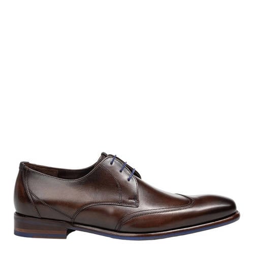 Floris van Bommel De Stijler 07.04 leren veterschoenen donkerbruin