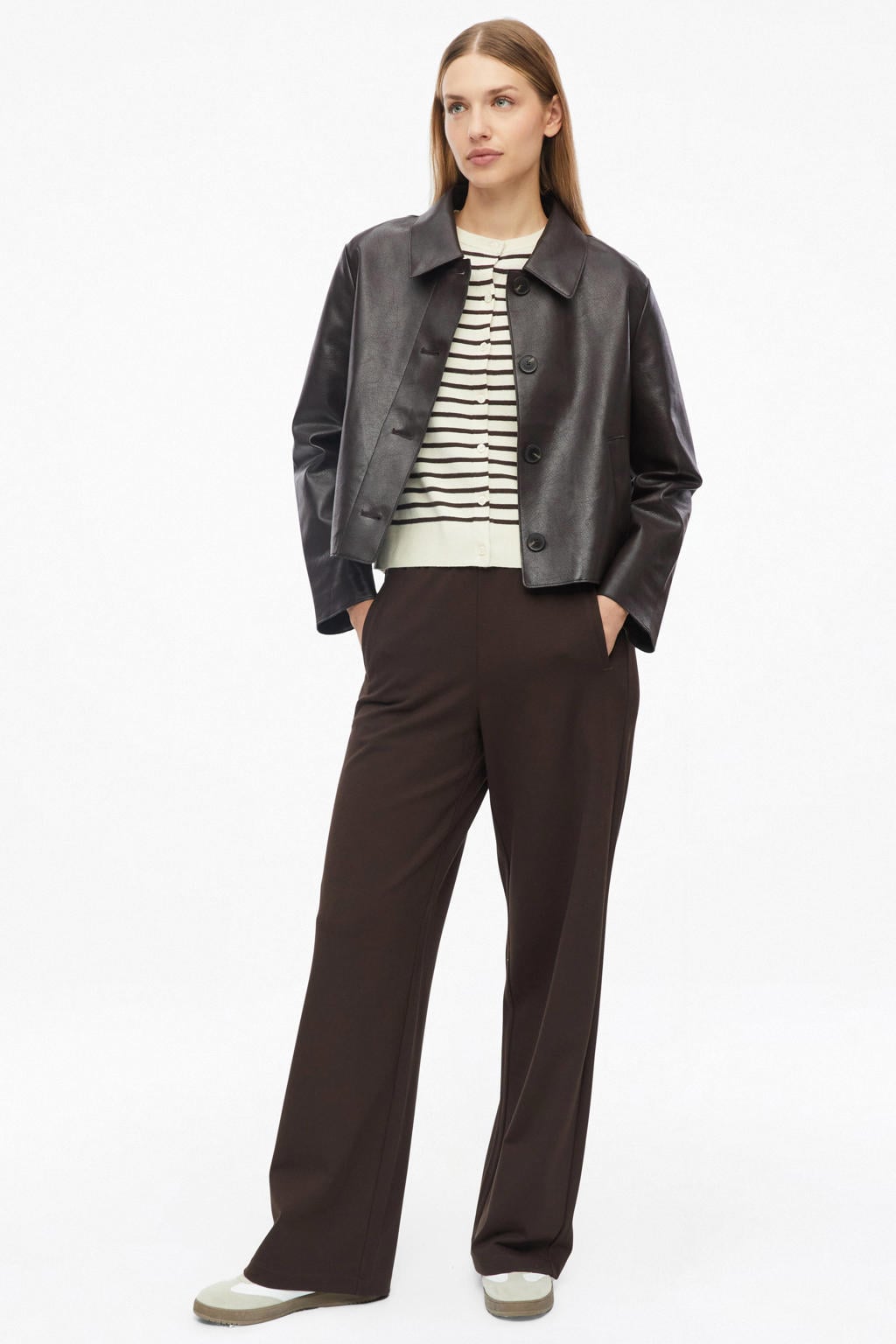 s.Oliver gestreept gebreid vest - beige
