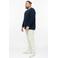 s.Oliver Big Size regular fit longsleeve - blauwzwart