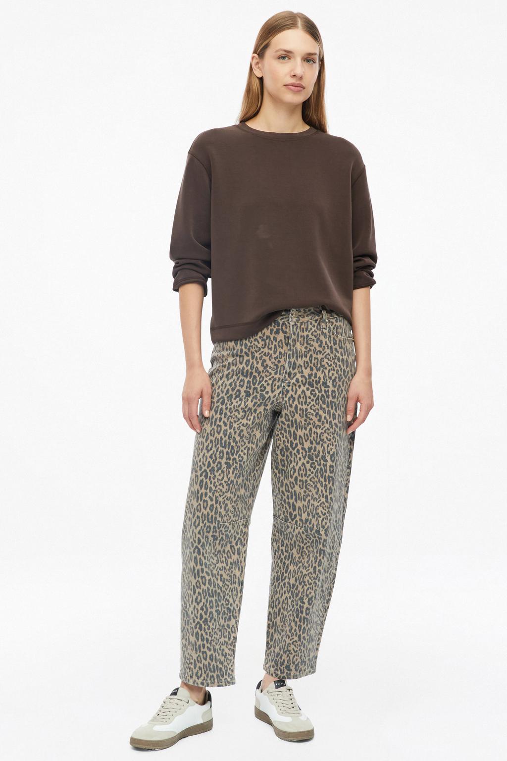 Donkerblauwe dames s.Oliver sweater van modal met effen, lange mouwen en ronde hals