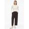 s.Oliver barrel cropped pantalon met plooien - donkerbruin