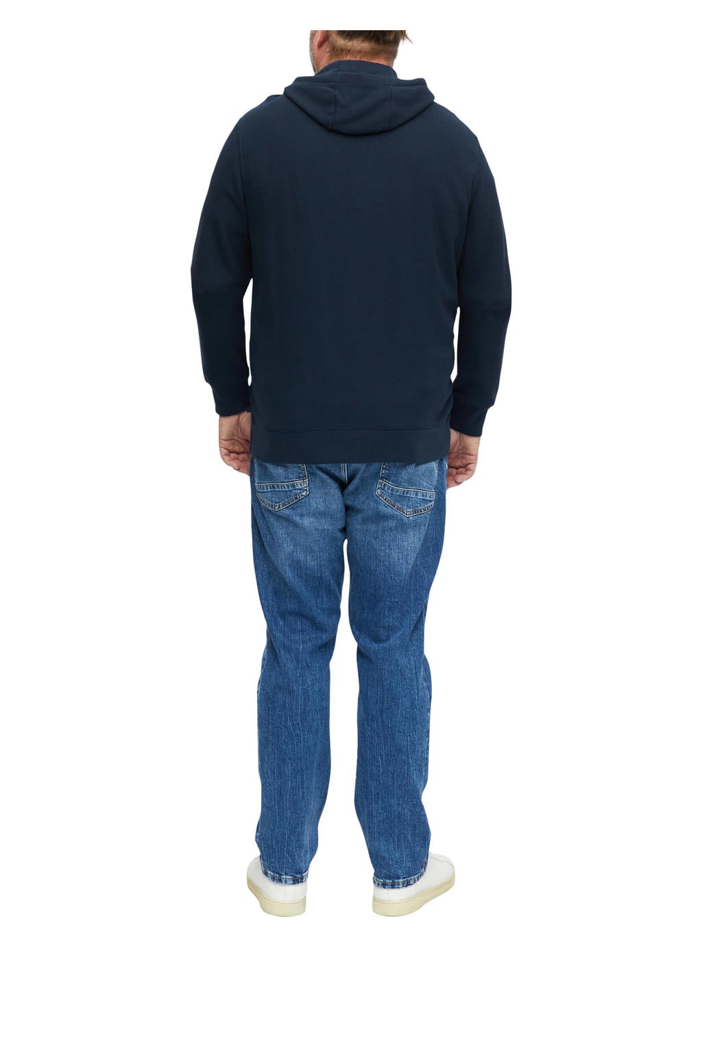 s.Oliver Big Size sweatvest - blauwzwart