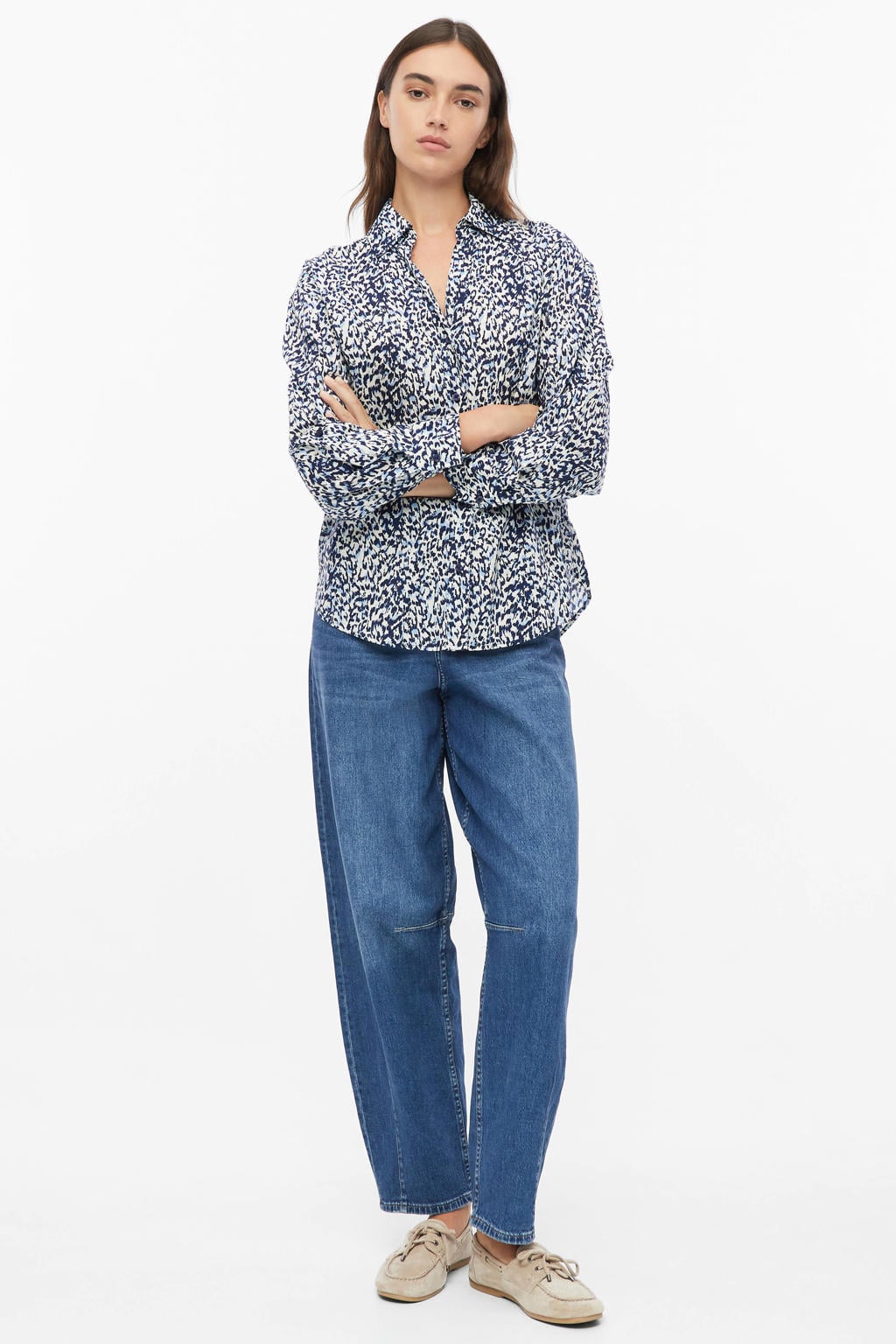 s.Oliver blouse met print - donkerblauw