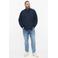 s.Oliver Big Size loose fit casual overhemd - blauwzwart