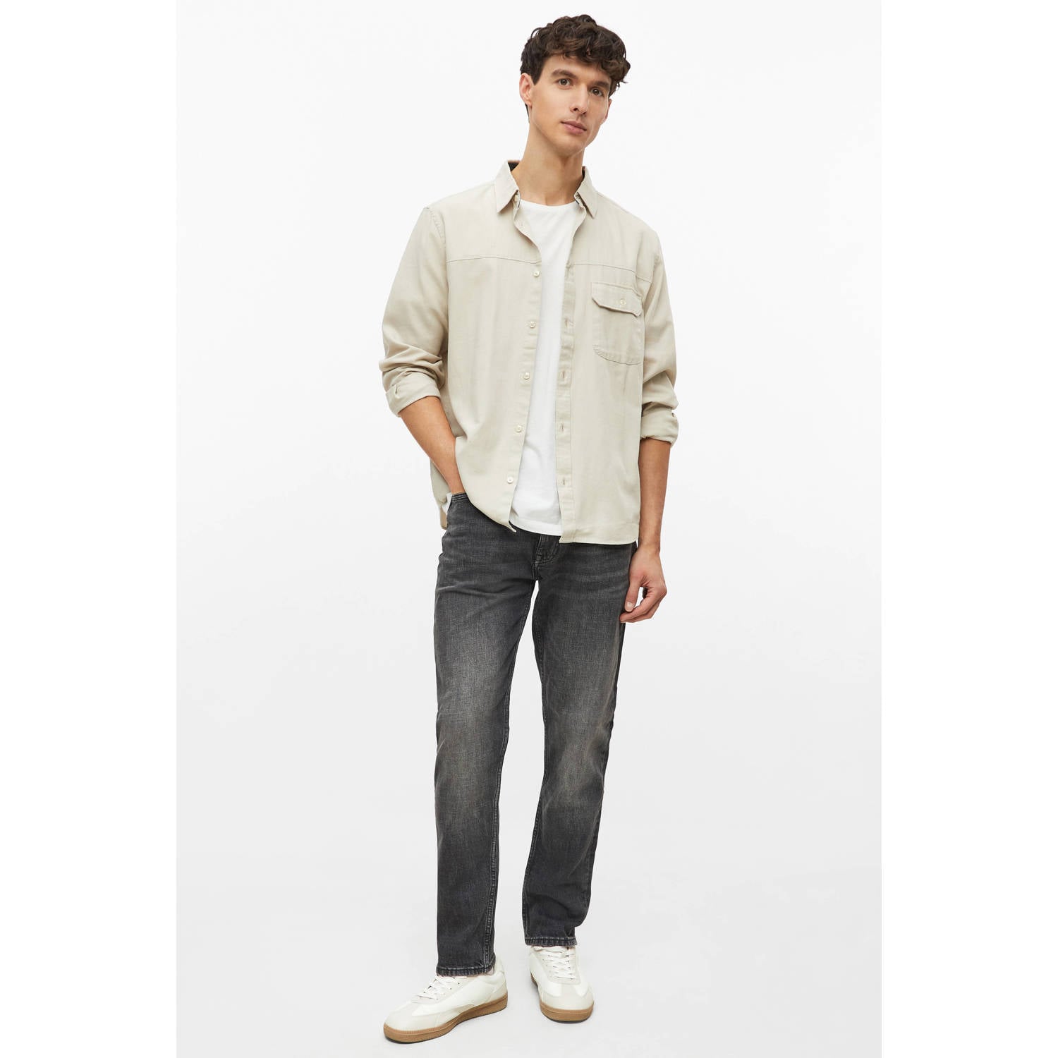 s.Oliver tapered regular fit jeans antraciet