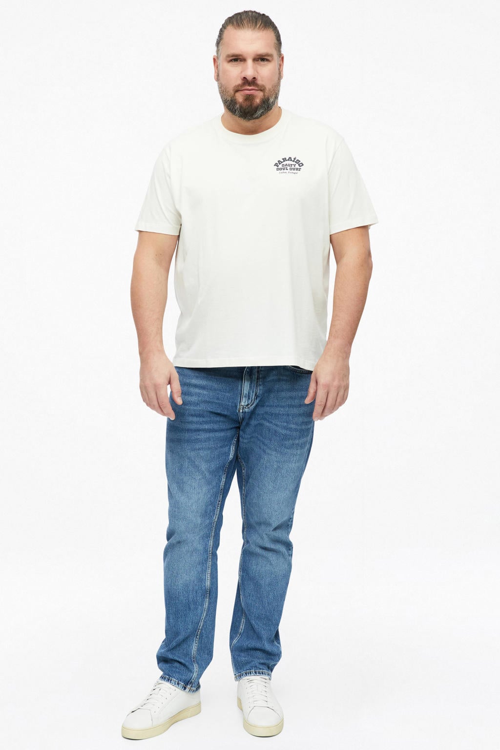 s.Oliver Big Size Casby relaxed fit straight leg jeans - blauw