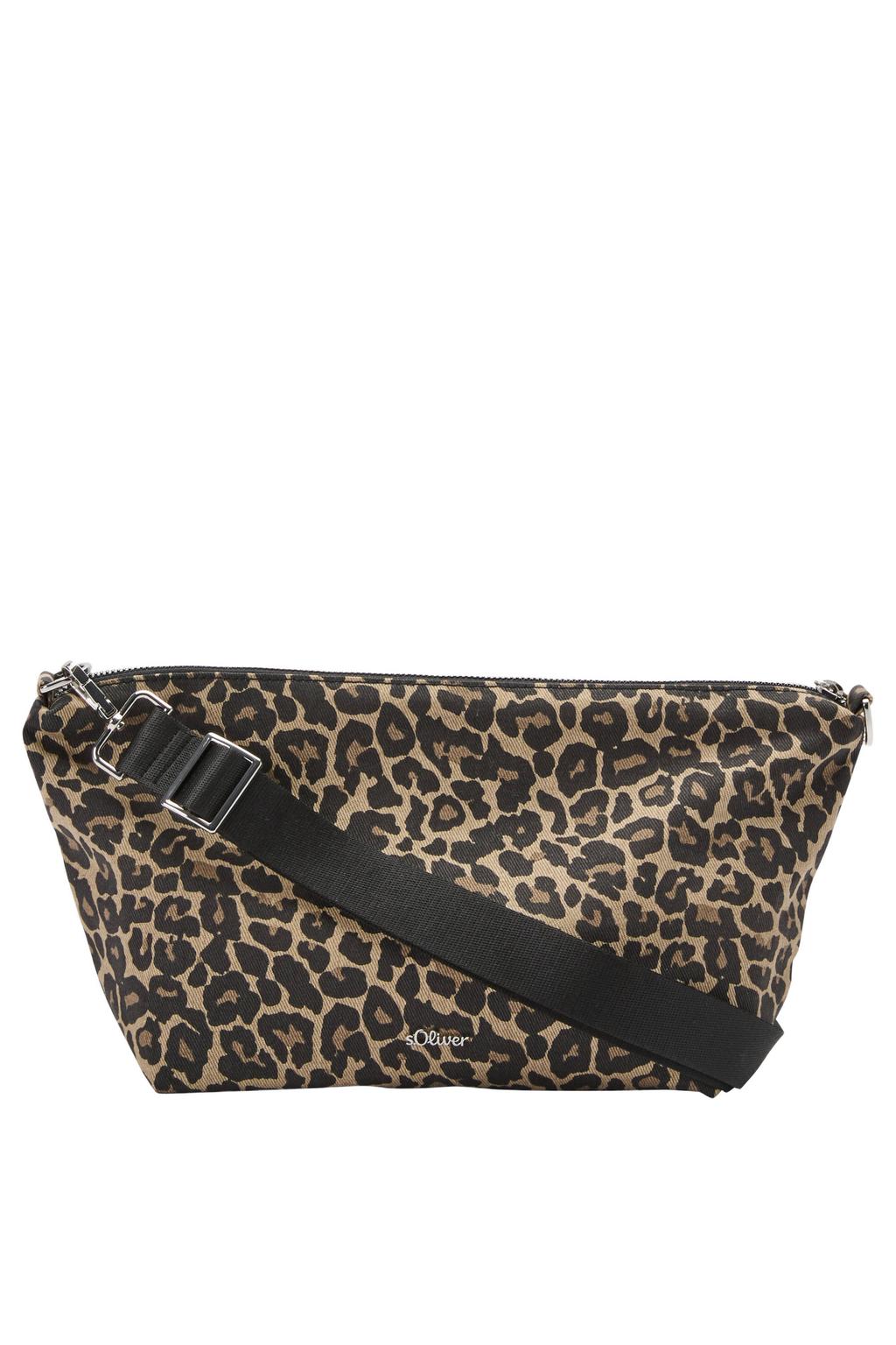 s.Oliver crossbody tas met panterprint bruin