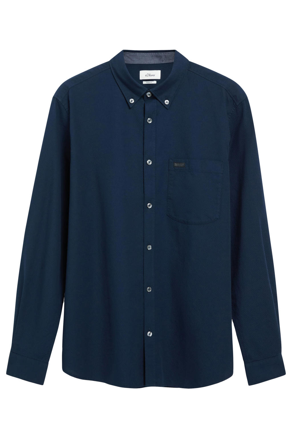 s.Oliver regular fit casual overhemd - blauwzwart