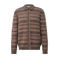s.Oliver Big Size katoenen gebreid gestreept vest - bruin