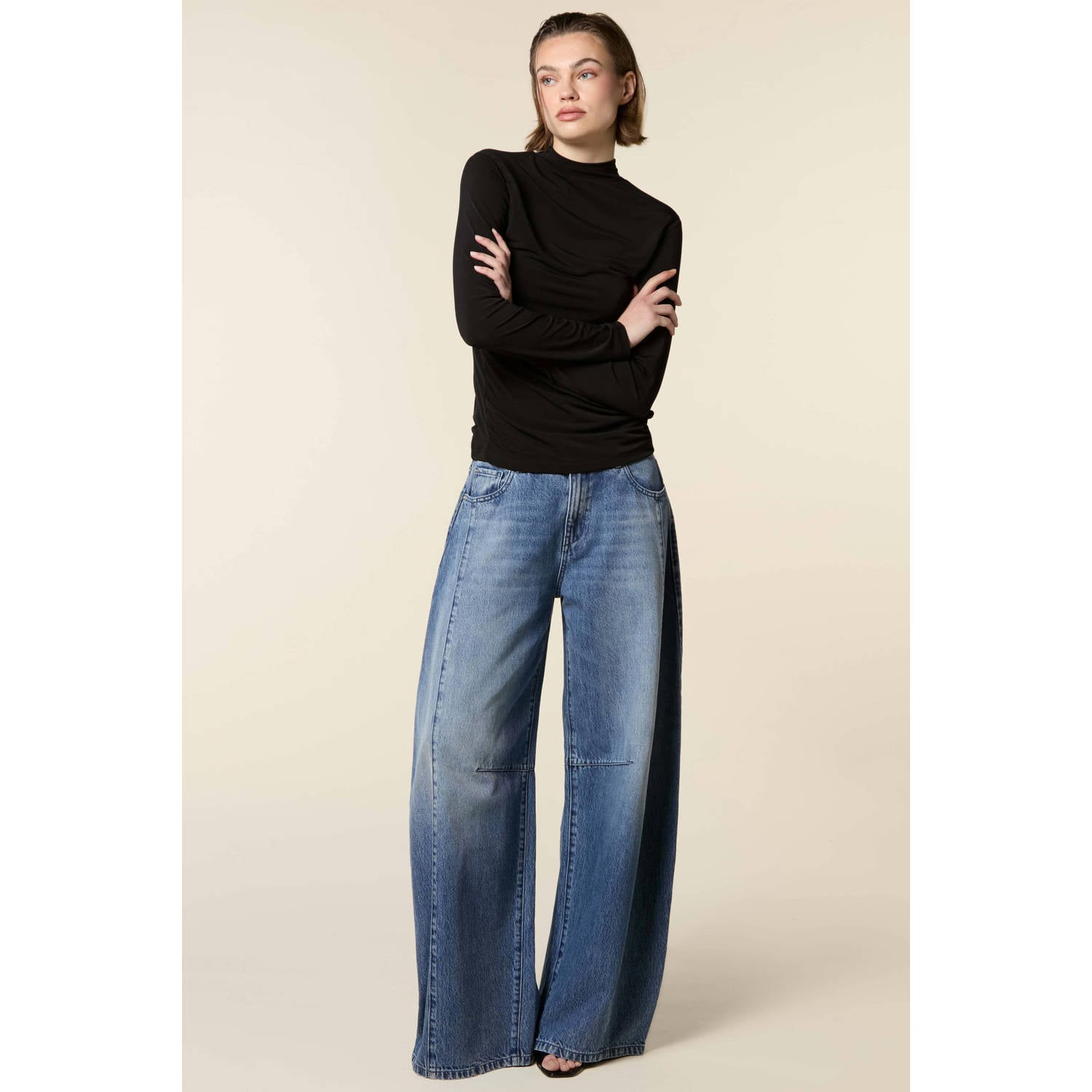 Homage to Denim barrel jeans donkerblauw