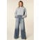 Homage to Denim vintage wide leg jeans met ceintuur - grijs