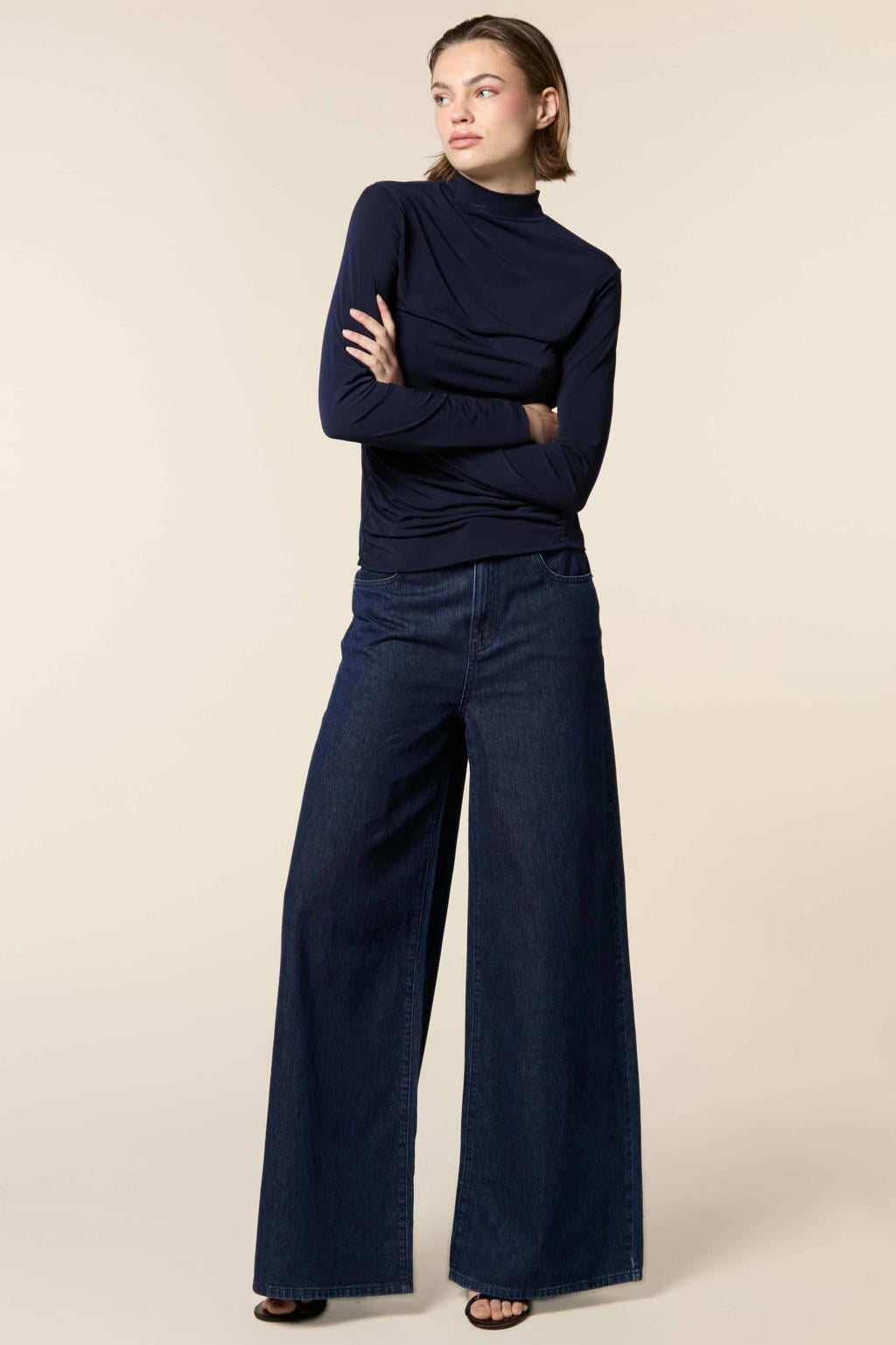 Homage to Denim wide leg jeans - donkerblauw