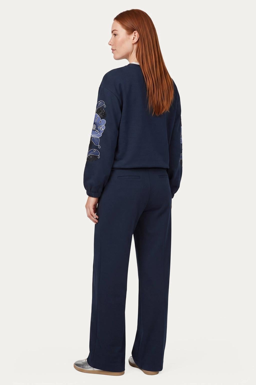 G-maxx straight leg regular waist pantalon - donkerblauw