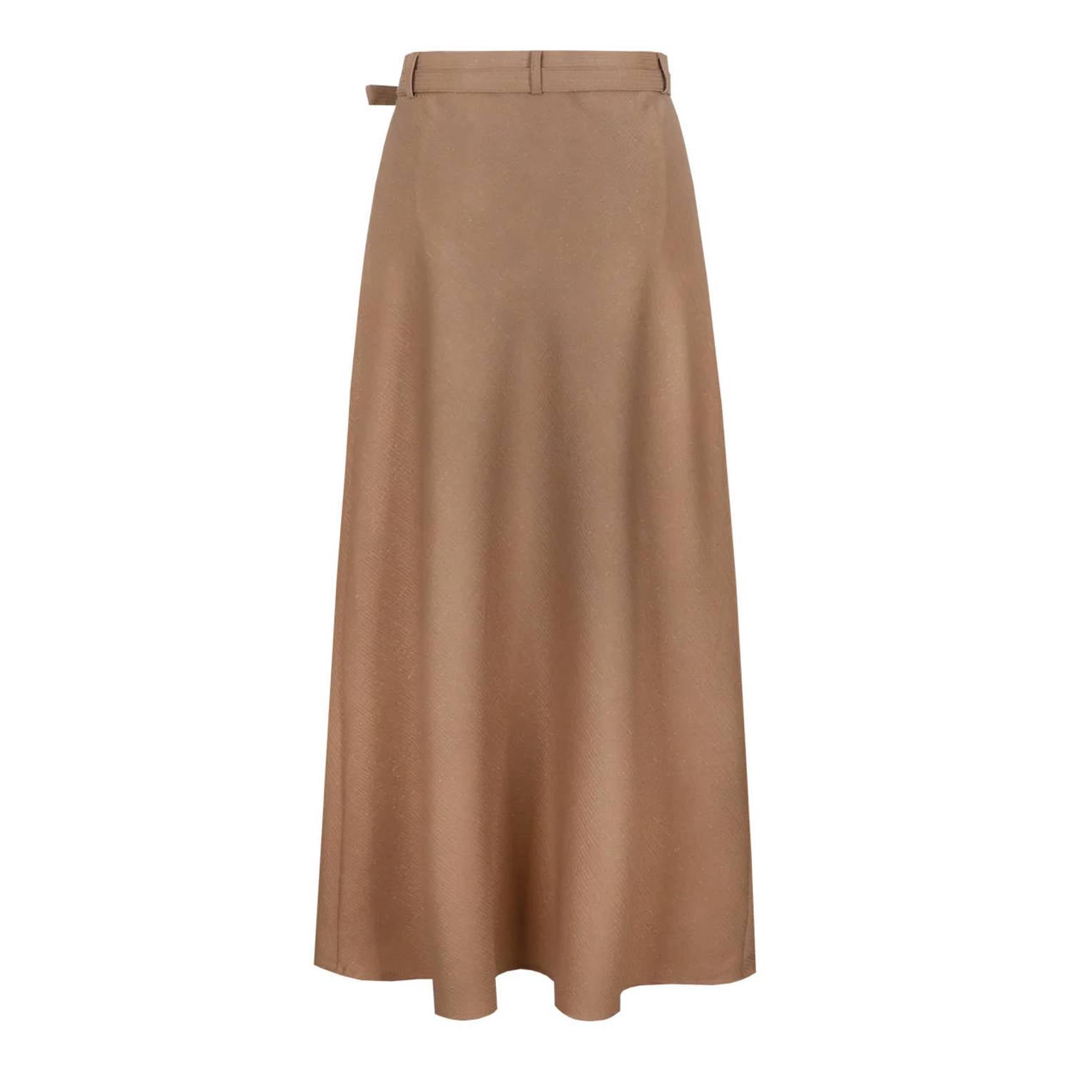 G-maxx maxi rok met ceintuur bruin