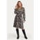 G-maxx midi jurk met ceintuur en zebraprint - zwart
