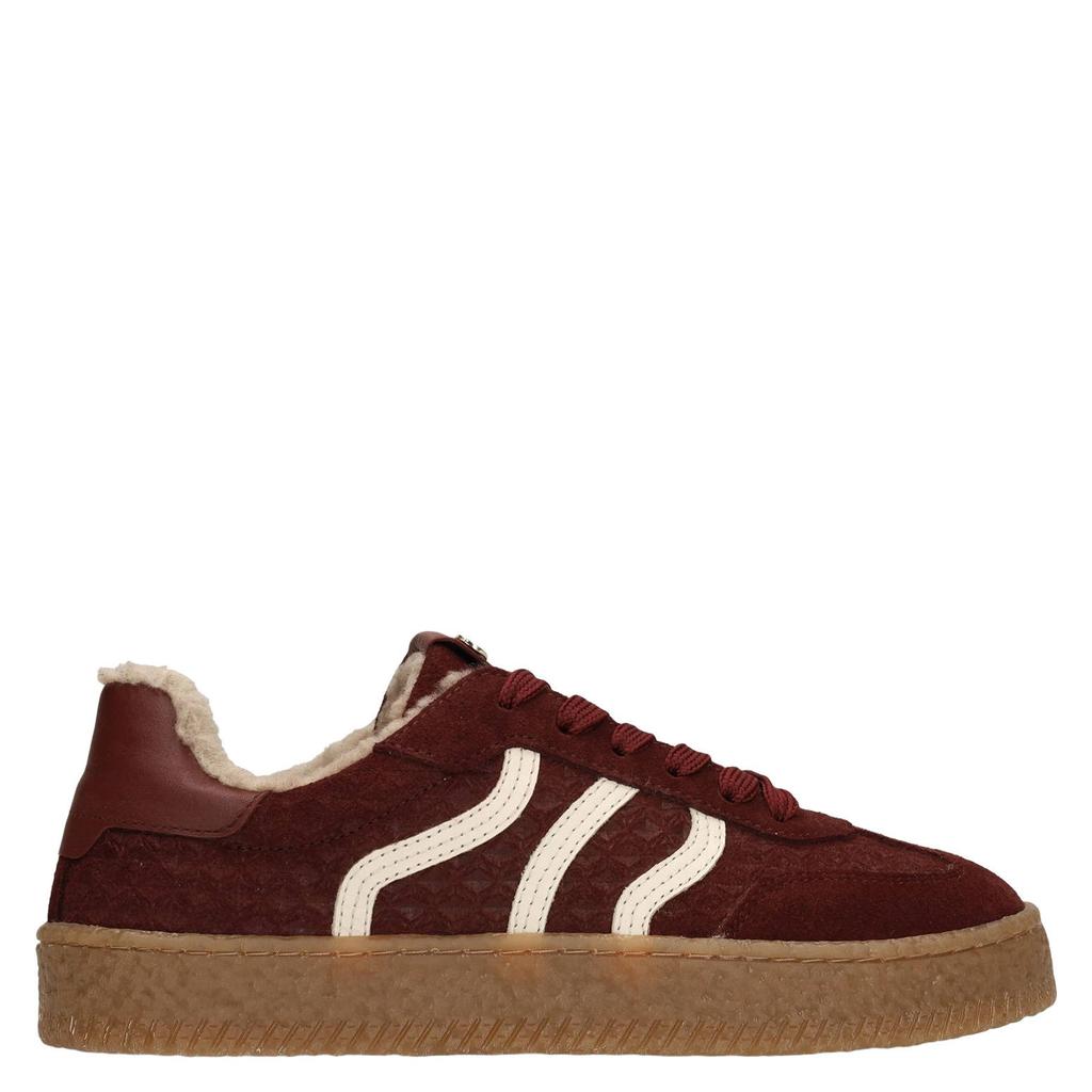Bordeaux dames No Stress suède sneakers - met veters