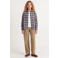 JJXX GIRL flanel geruite blouse - bruin/lichtblauw