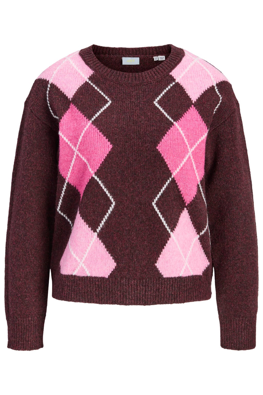 Rode meisjes JJXX GIRL gebreide trui van polyester met effen, lange mouwen en ronde hals
