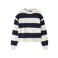 LMTD gestreepte gebreide trui met wol - donkerblauw