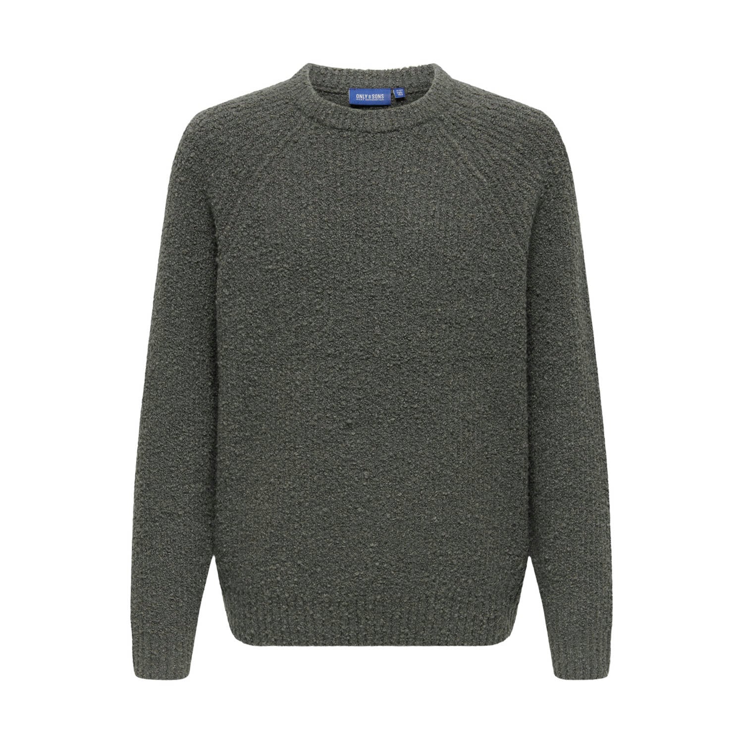 ONLY & SONS JUNIOR gebreide trui grijsgroen