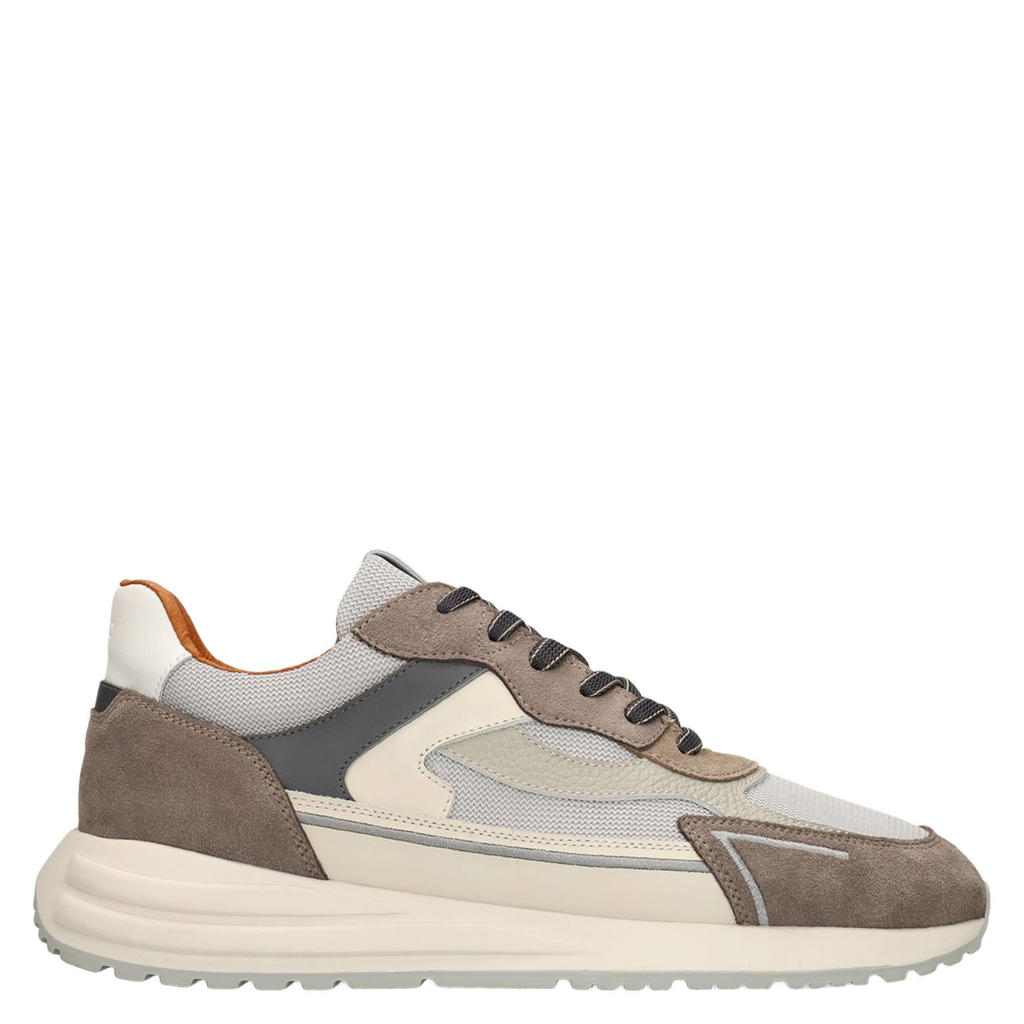 Grijze heren Manfield suède sneakers - met veters