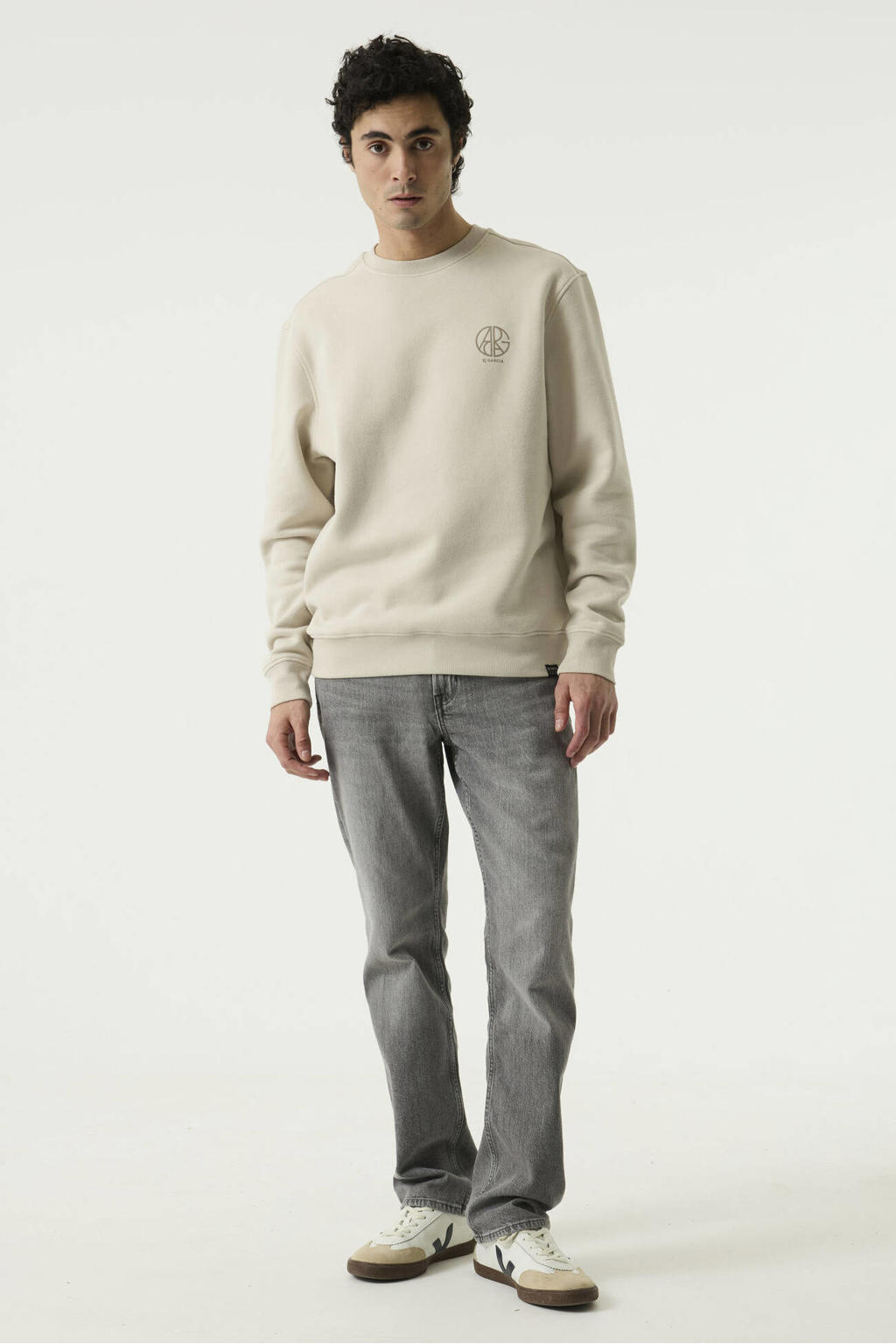 Garcia relaxed fit sweater met backprint - soft buff