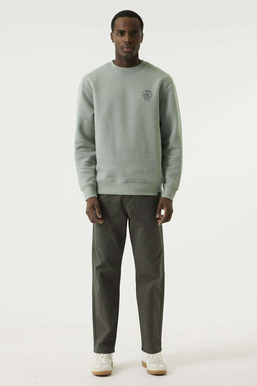 Garcia relaxed fit sweater met backprint - sea foam