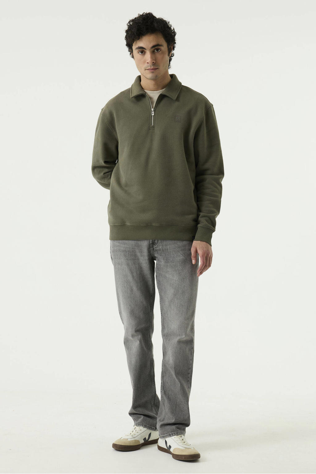 Garcia regular fit trui - olijfgroen