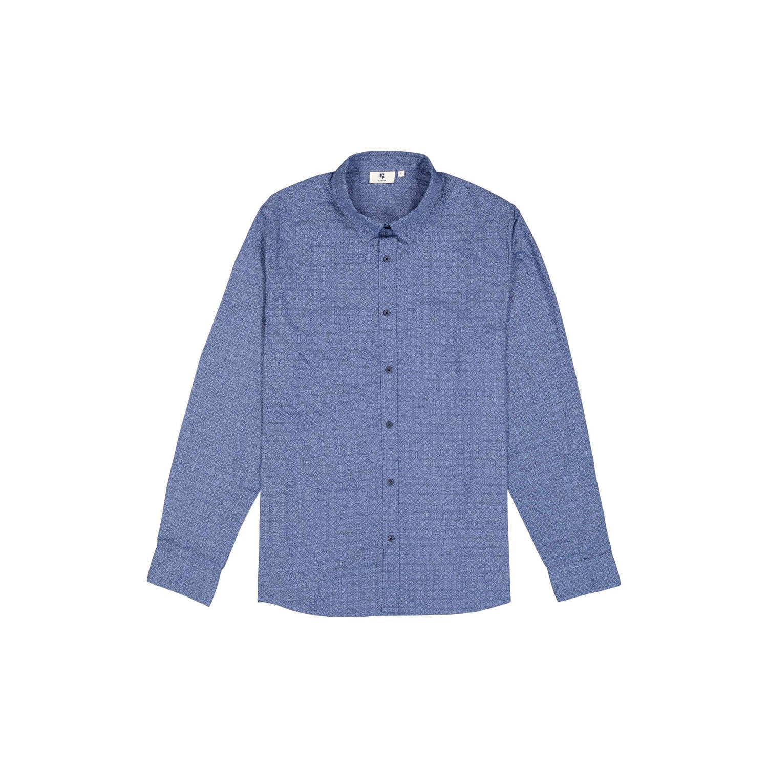 Garcia regular fit casual overhemd met print blauw