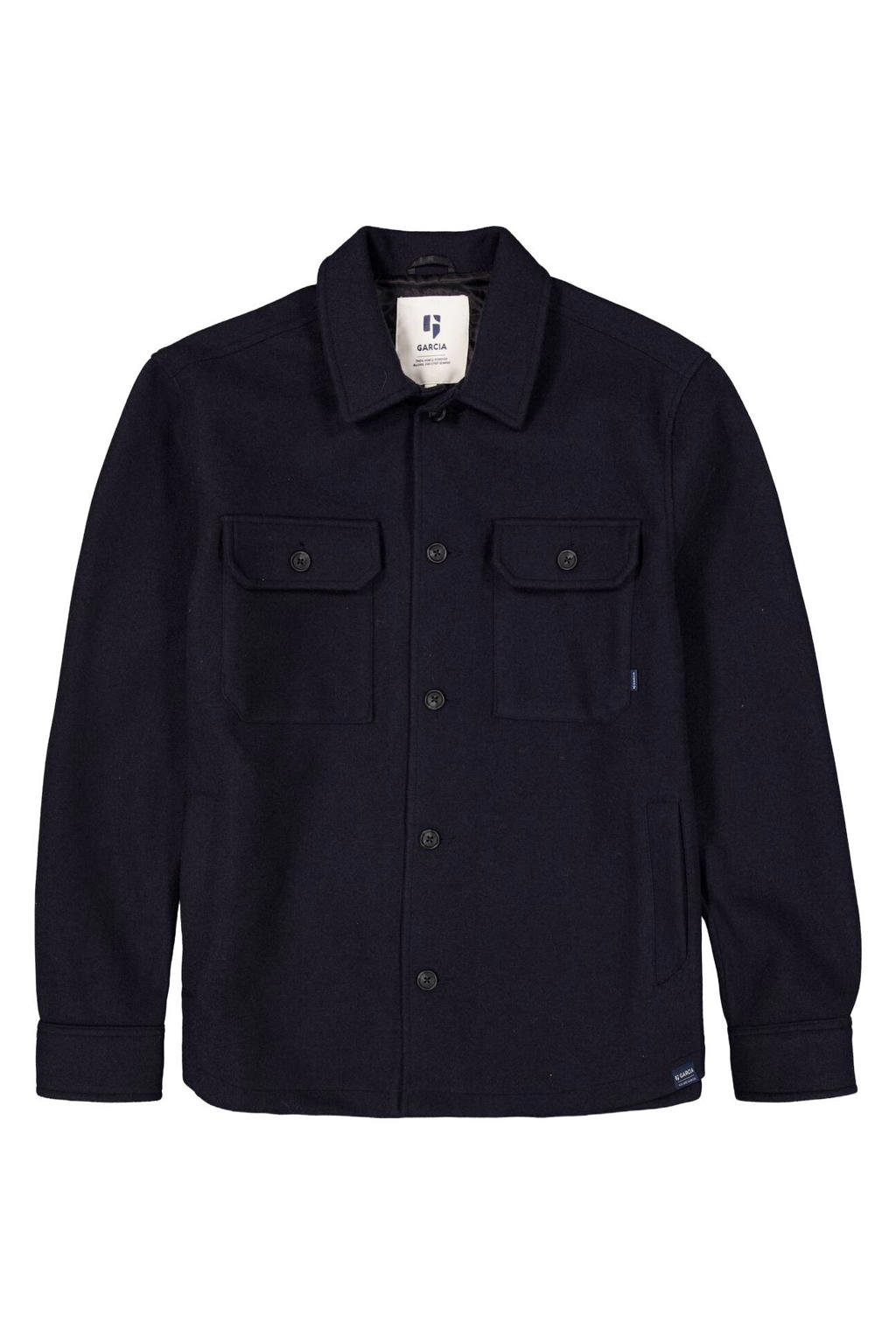 Garcia regular fit overshirt - donkerblauw