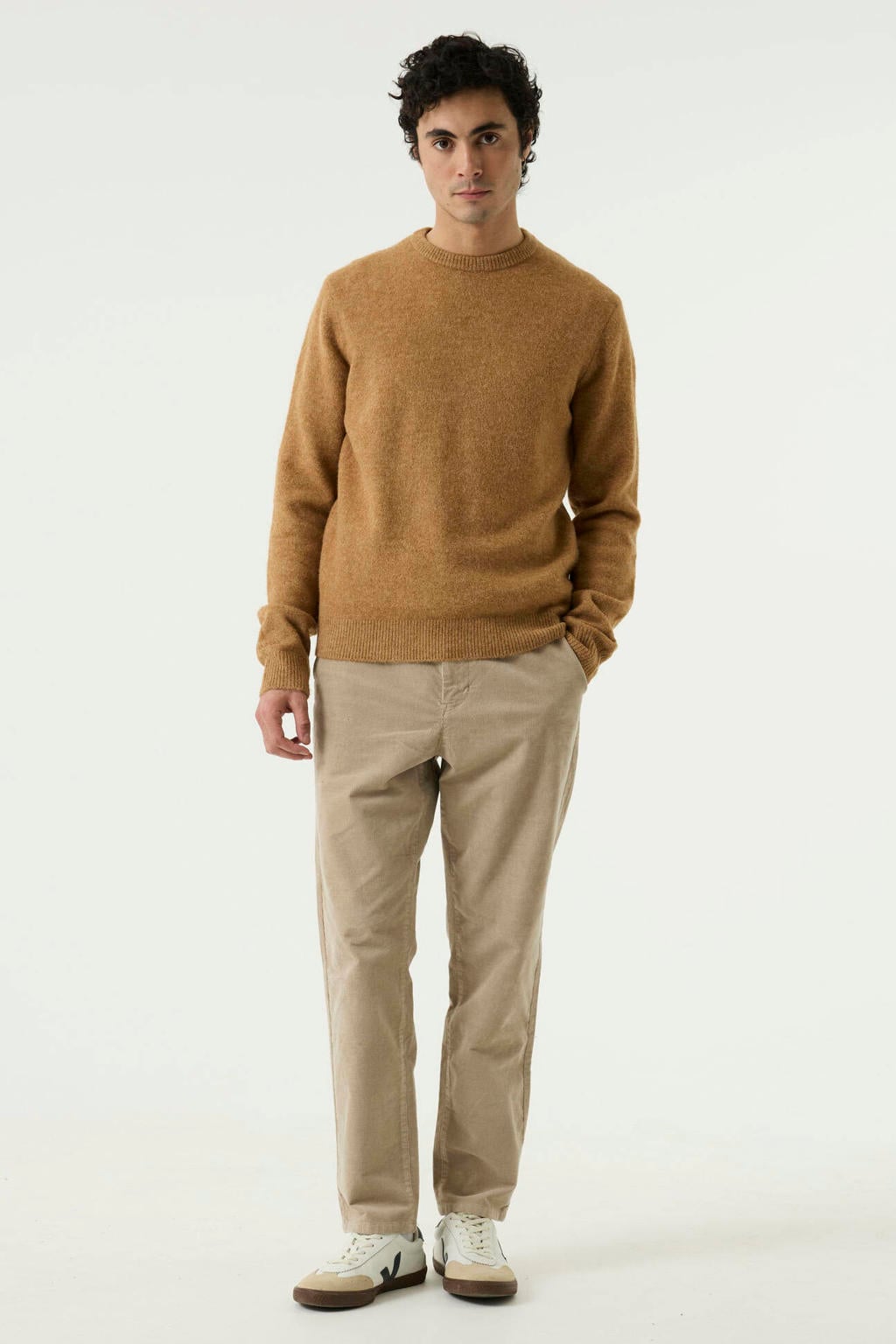 Garcia regular fit gebreide trui met wol - dusted ochre