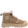 Palladium leren veterschoenen met profielzool en dierenprint - bruin/beige