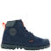 Palladium Peuter/kleuter leren veterschoenen met profielzool - donkerblauw