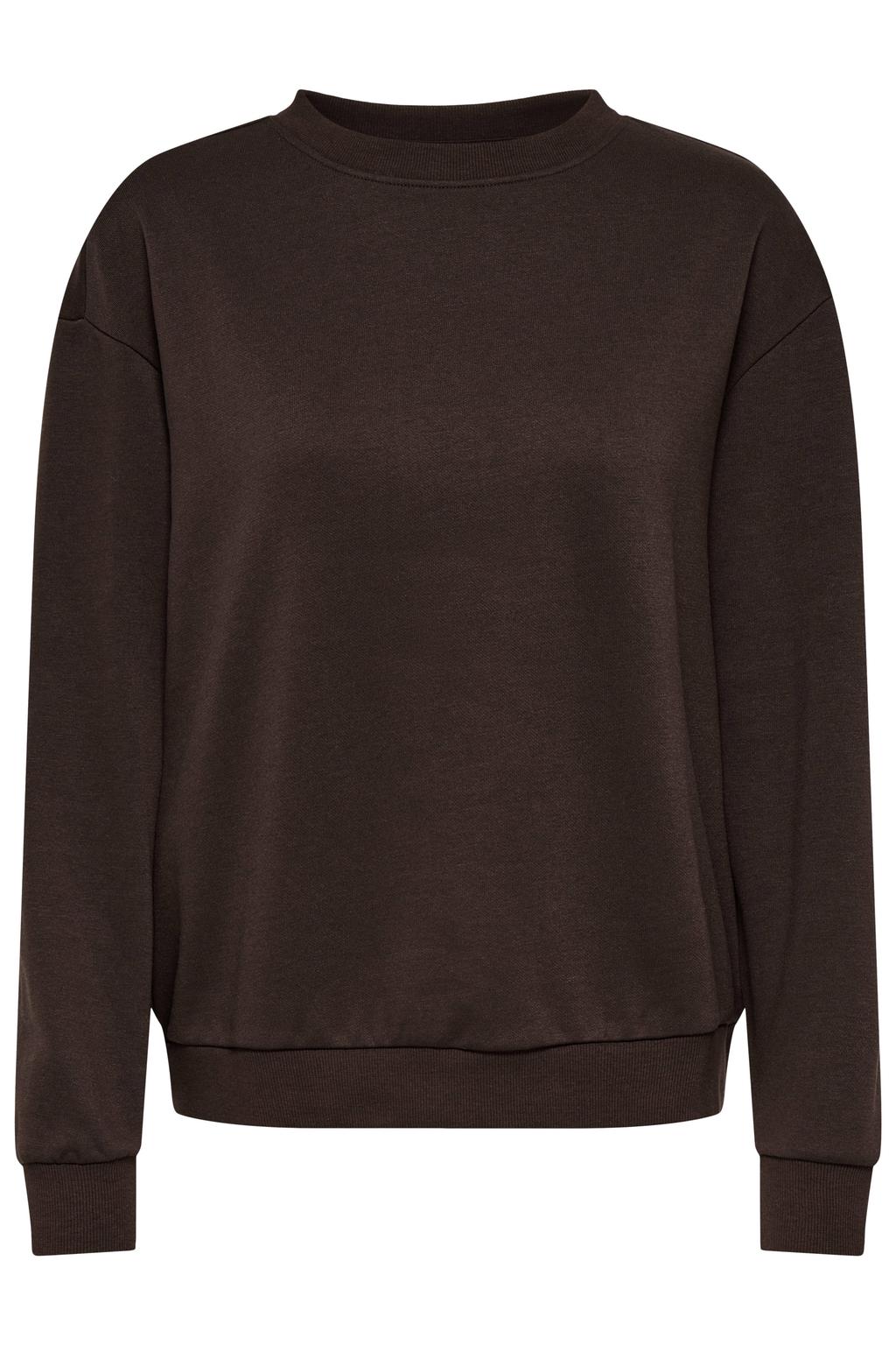 Bruine dames JDY loose fit trui van polyester met lange mouwen en ronde hals