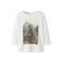 NAME IT MINI rechtvallende longsleeve met print - crème