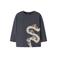NAME IT MINI rechtvallende longsleeve met print - grijsblauw