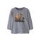 NAME IT MINI rechtvallende longsleeve met print - grijsblauw