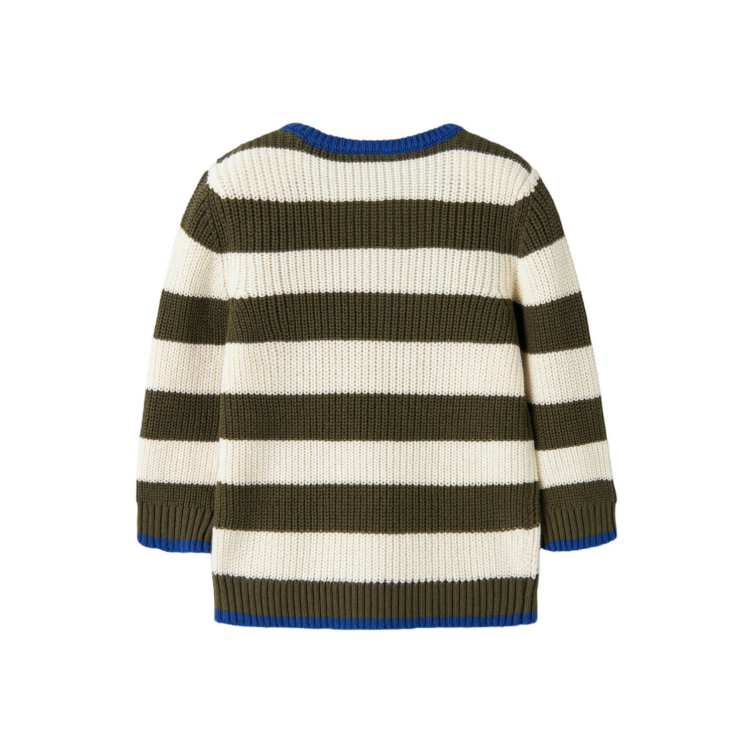 NAME IT MINI katoenen oversized gestreepte trui donkergroen