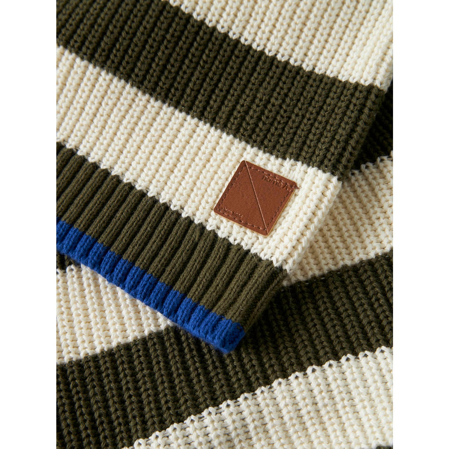 NAME IT MINI katoenen oversized gestreepte trui donkergroen
