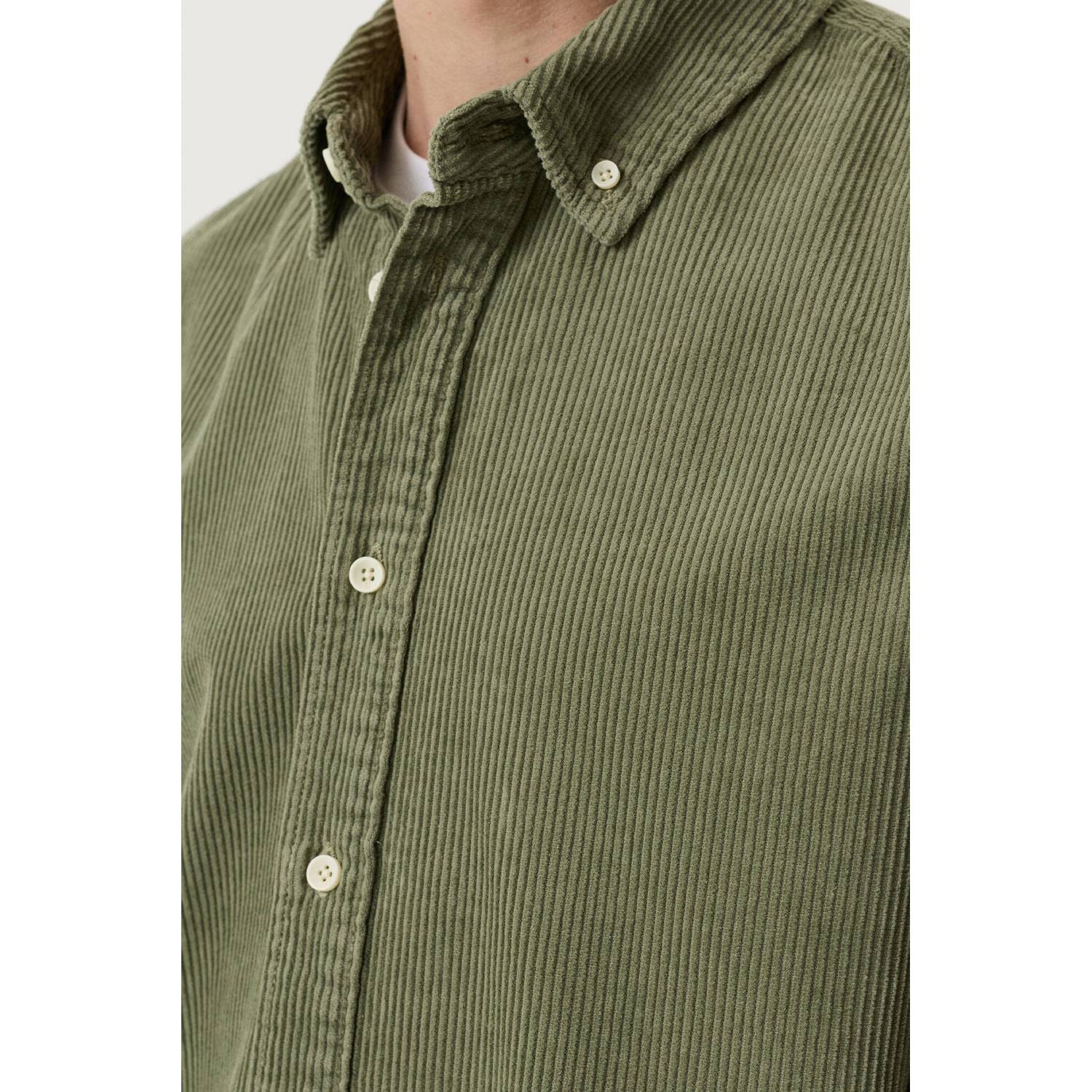 Garcia corduroy regular fit overhemd groen