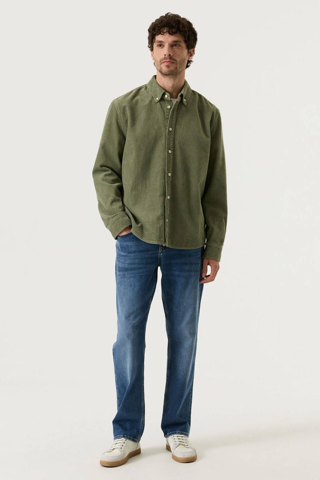 Garcia corduroy regular fit overhemd - groen