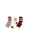 FRNCH giftbox sokken Egee - set van 3 bordeauxrood/lichtblauw