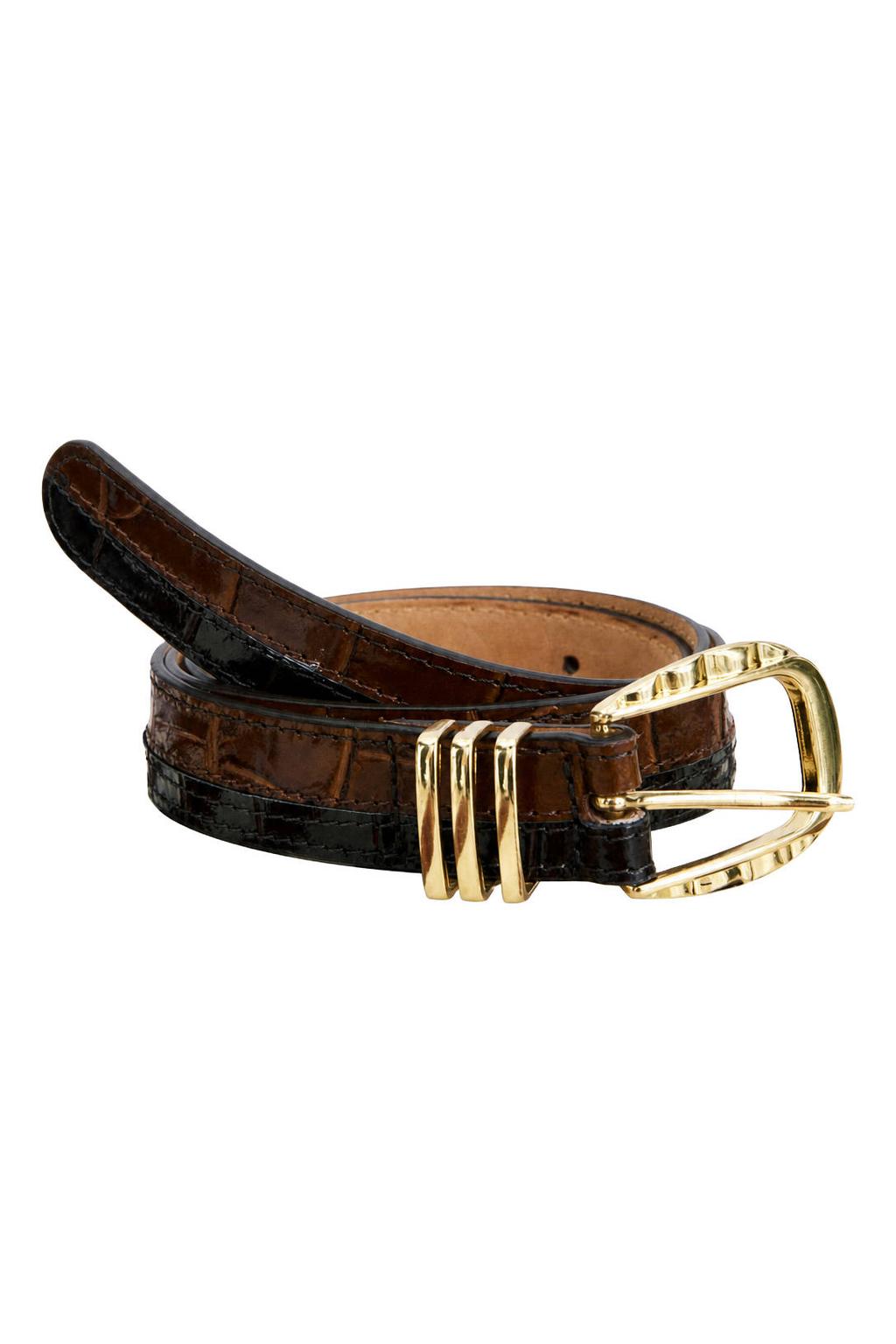 FRNCH leren riem Hera donkerbruin