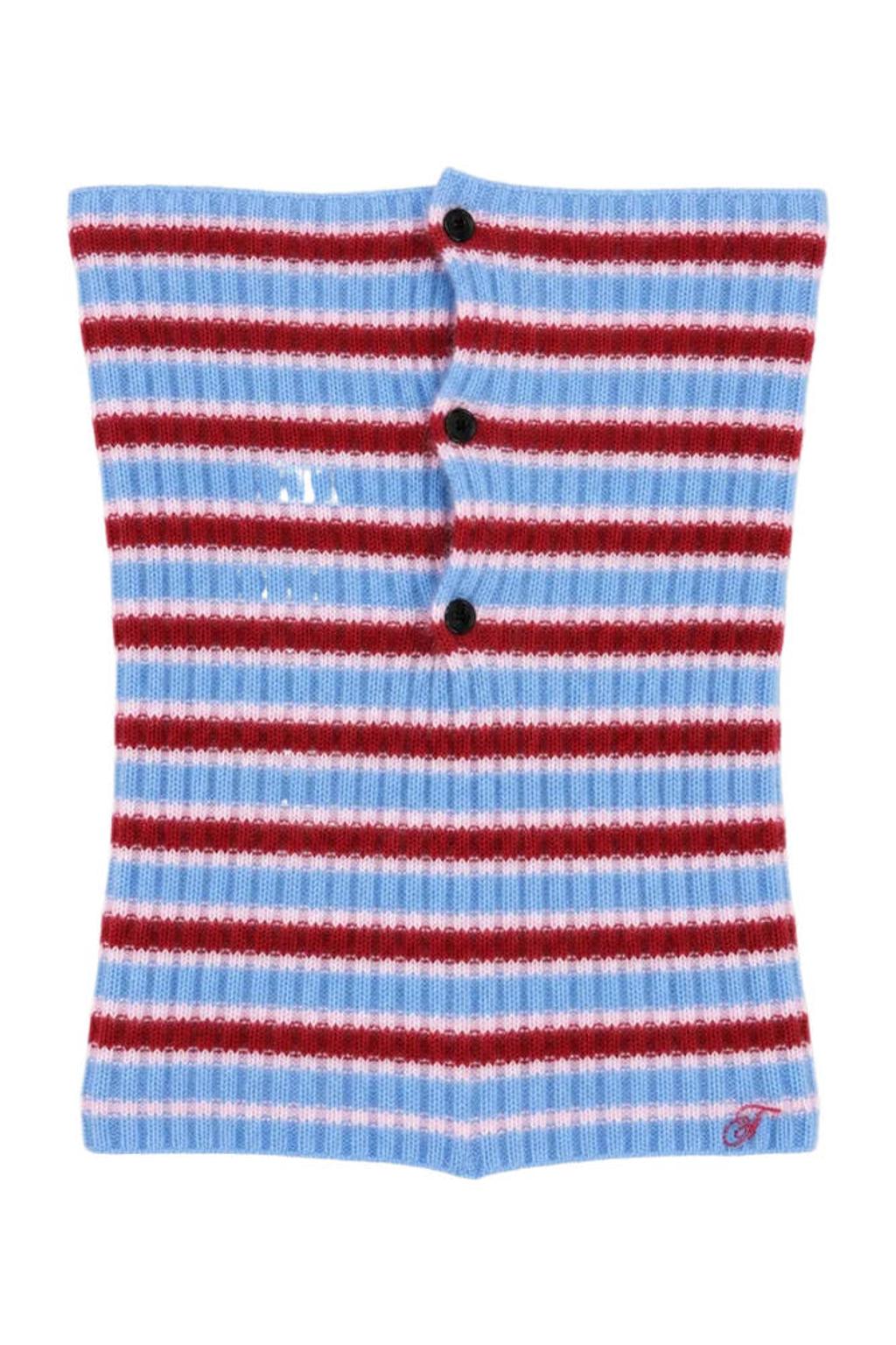 FRNCH gestreepte losse col Kim blauw/bordeauxrood
